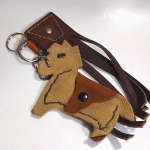 Vintage leather keychain